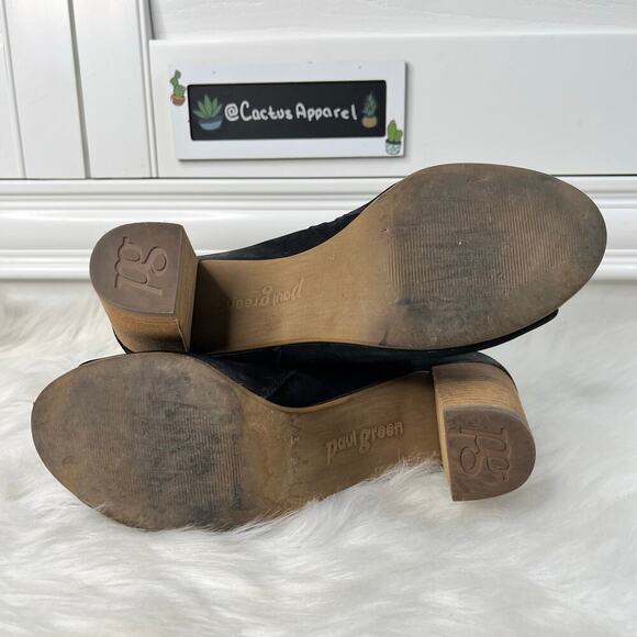 Paul Green Bellini Black Suede Open Toe Heel Booties Size 9.5 - Picture 8 of 10